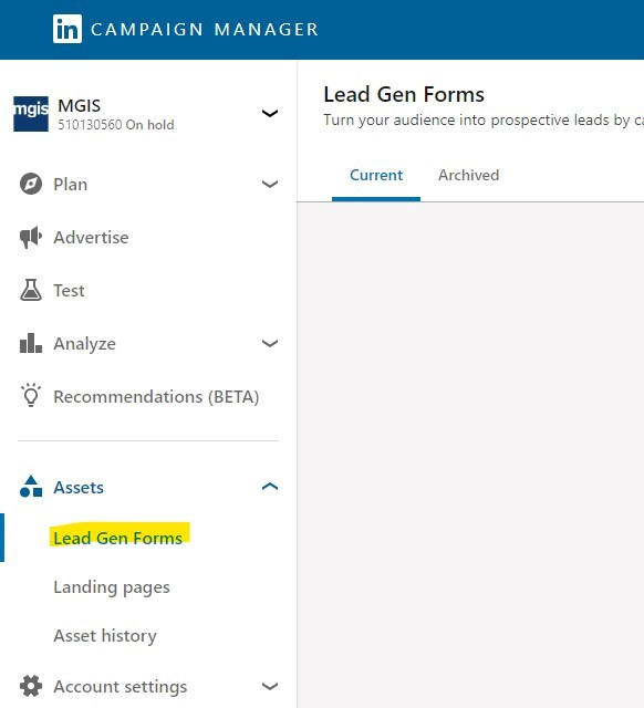 Create LinkedIn Lead Gen Form